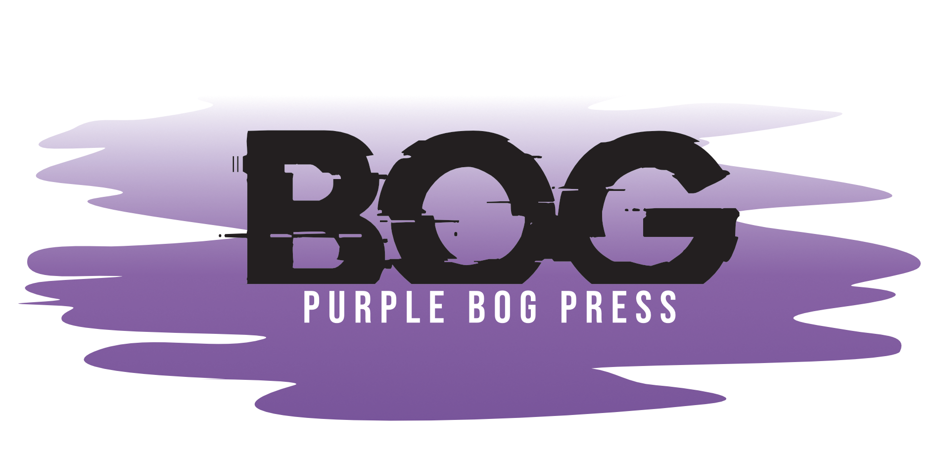 Purple Bog Press logo of word BOG rising out of a purple puddle